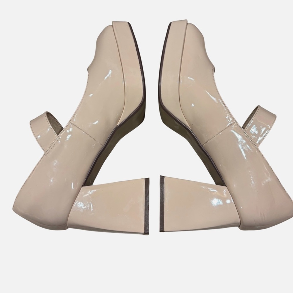NWOB Mary Jane Chunky Platform Heels Patent Leather Square Toe Ankle Strap 9.5M - Picture 6 of 9